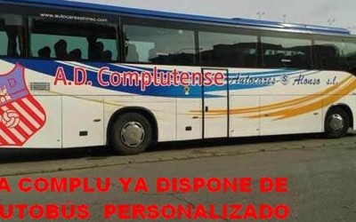 La AD Complutense, único club de Alcalá con bus personalizado